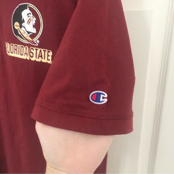 NWOT Champion Unisex M Florida State University Short Sleeve Henley T-Shirt - Picture 4 of 5